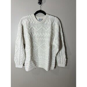 Artelana Vintage Cream Alpaca Handknit Sweater Cabin UNISEX Size Mens Womens L